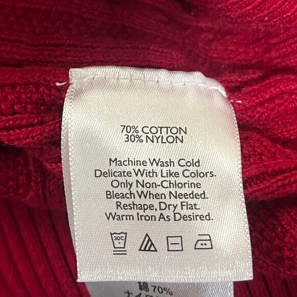 Eddie Bauer Red Cable Knit Cardigan Button Down - Women’s Size 2XL - Picture 4 of 6